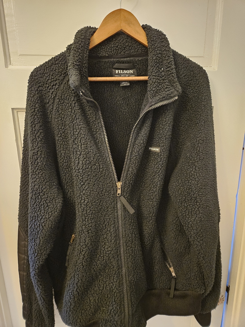 Filson Charcoal Sherpa Fleece Zip Jacket
